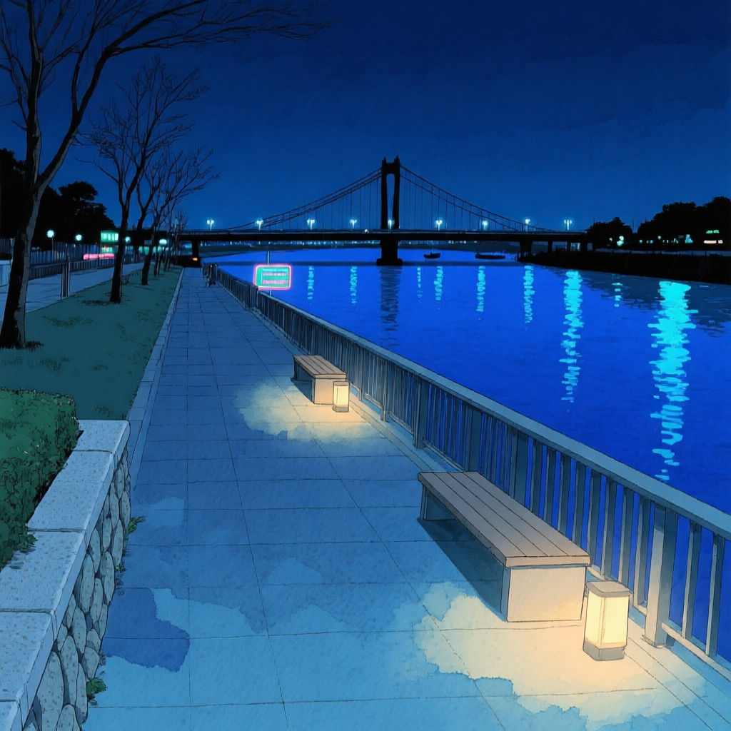밤 riverside terrace의 Qwen Image v3 30스텝 화풍 원본