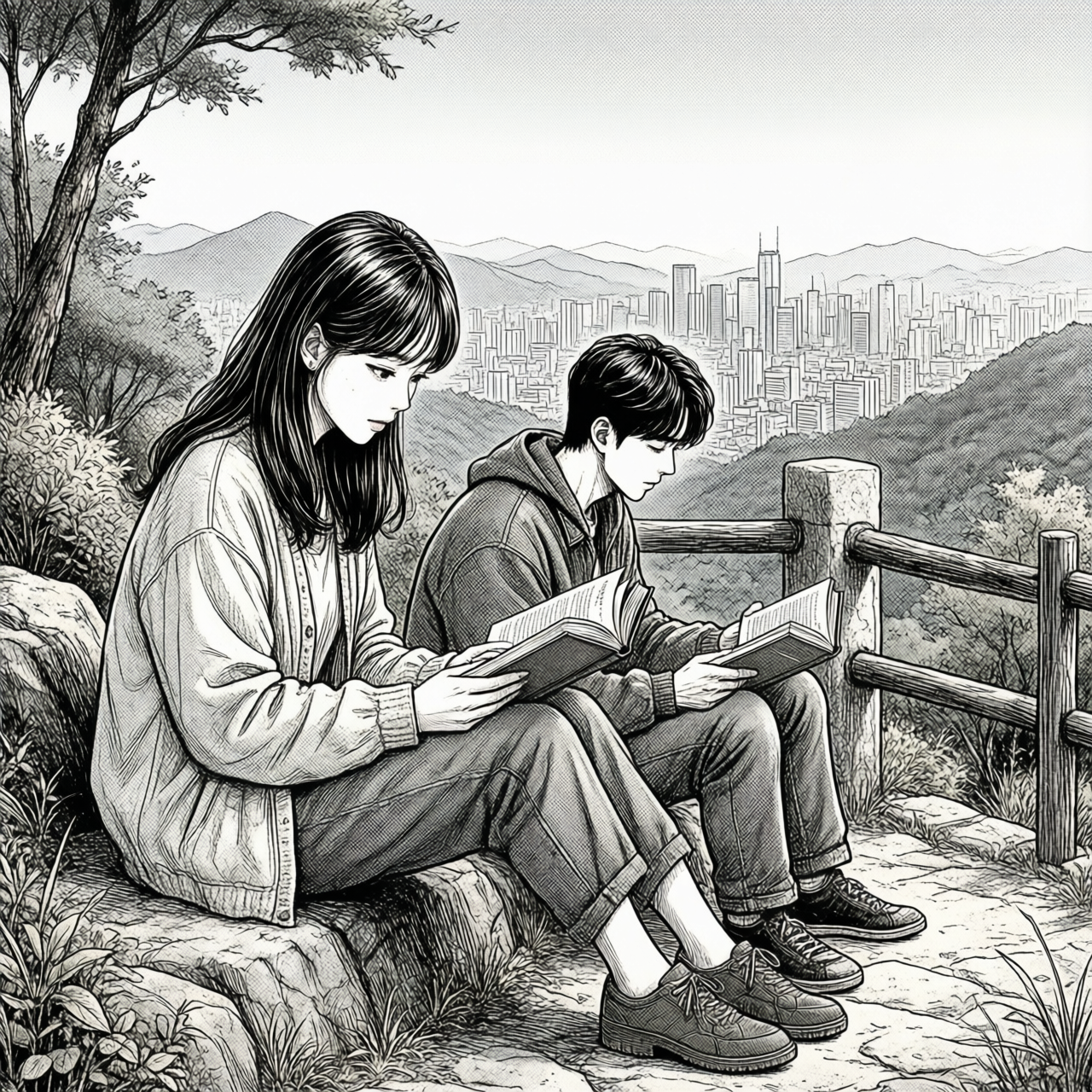 Qwen Image 2512으로 만든 Scene C 라인아트 구도