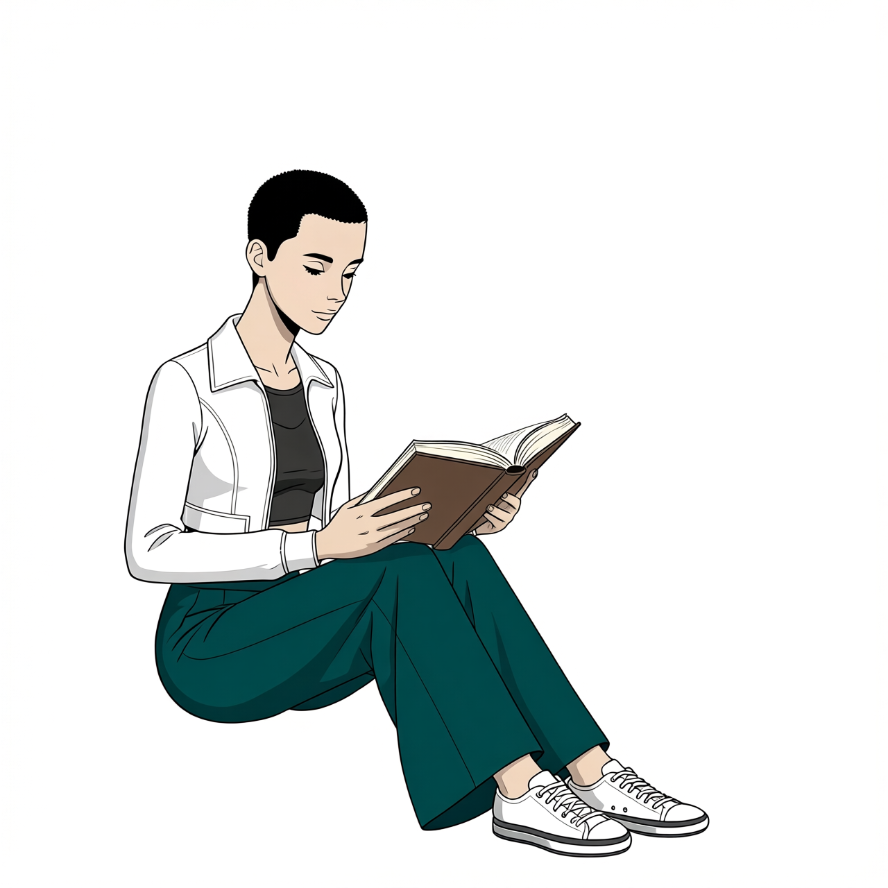 C Mira의 1차 착장 결과에 펼친 책을 추가한 20스텝 2차 결과
